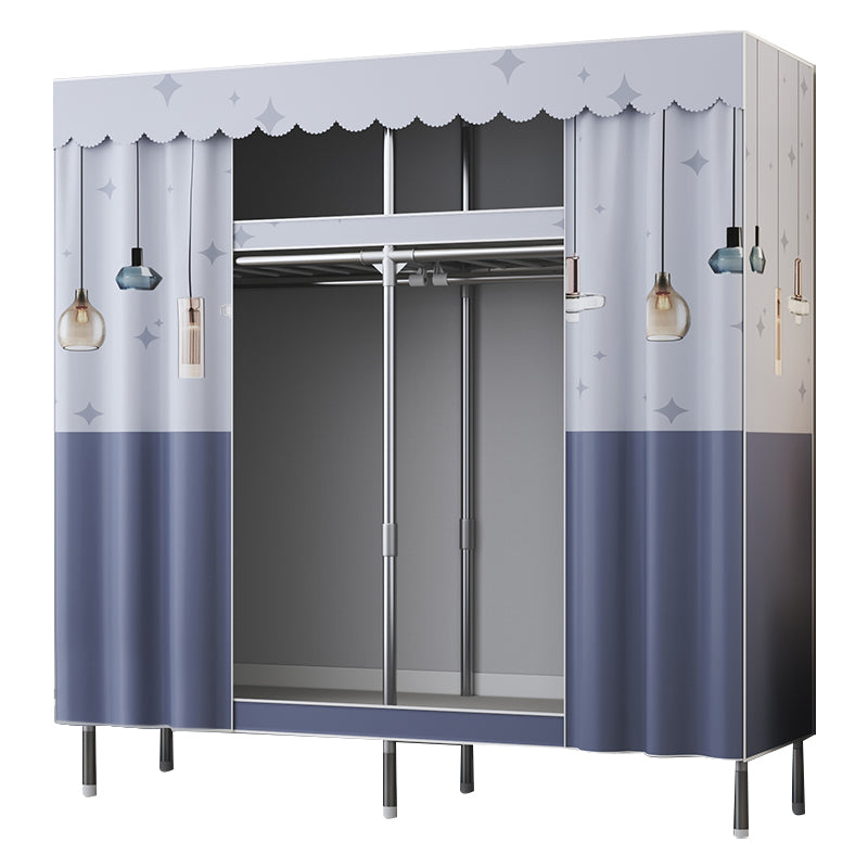 Modern Style Wardrobe Metal Wardrobe Closet with Garment Rod
