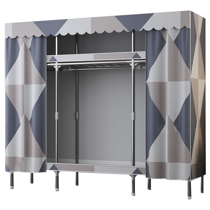 Modern Style Wardrobe Metal Wardrobe Closet with Garment Rod