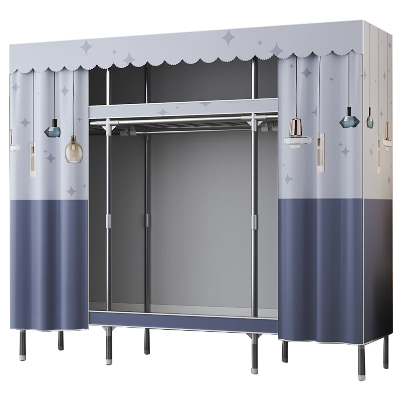 Modern Style Wardrobe Metal Wardrobe Closet with Garment Rod