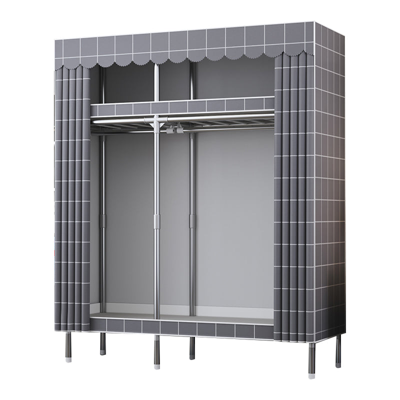 Modern Style Wardrobe Metal Wardrobe Closet with Garment Rod