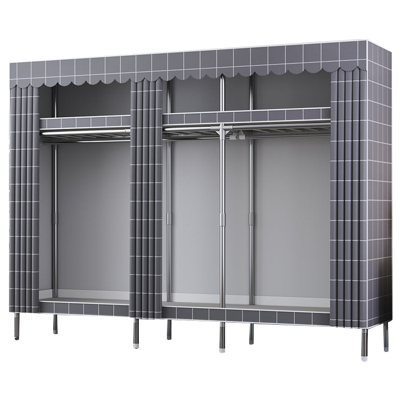 Modern Style Wardrobe Metal Wardrobe Closet with Garment Rod