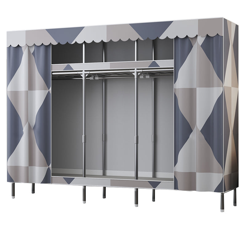 Modern Style Wardrobe Metal Wardrobe Closet with Garment Rod