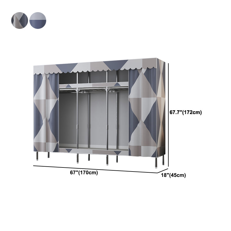 Modern Style Wardrobe Metal Wardrobe Closet with Garment Rod