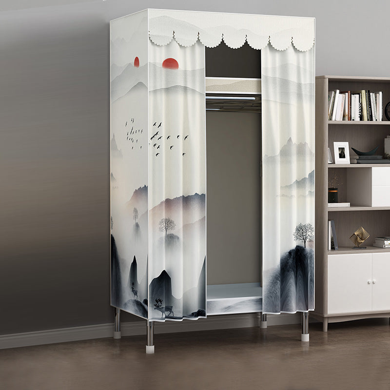 Modern Style Wardrobe Metal 1-Door Wardrobe Closet for Bedroom