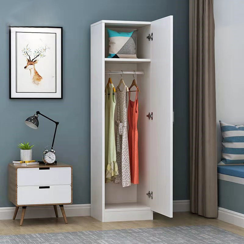 Contemporary White Wardrobe Armoire Hinged Wardrobe Cabinet for Home