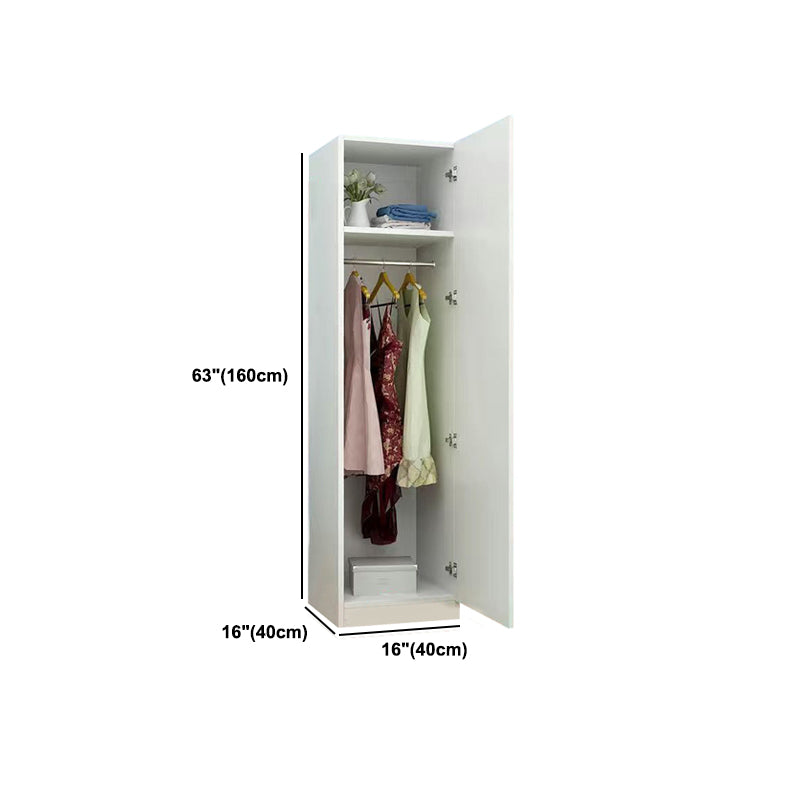 Contemporary White Wardrobe Armoire Hinged Wardrobe Cabinet for Home