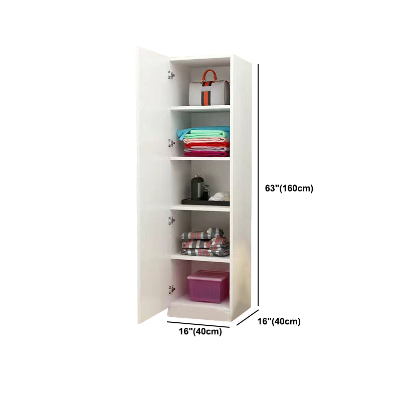 Contemporary White Wardrobe Armoire Hinged Wardrobe Cabinet for Home