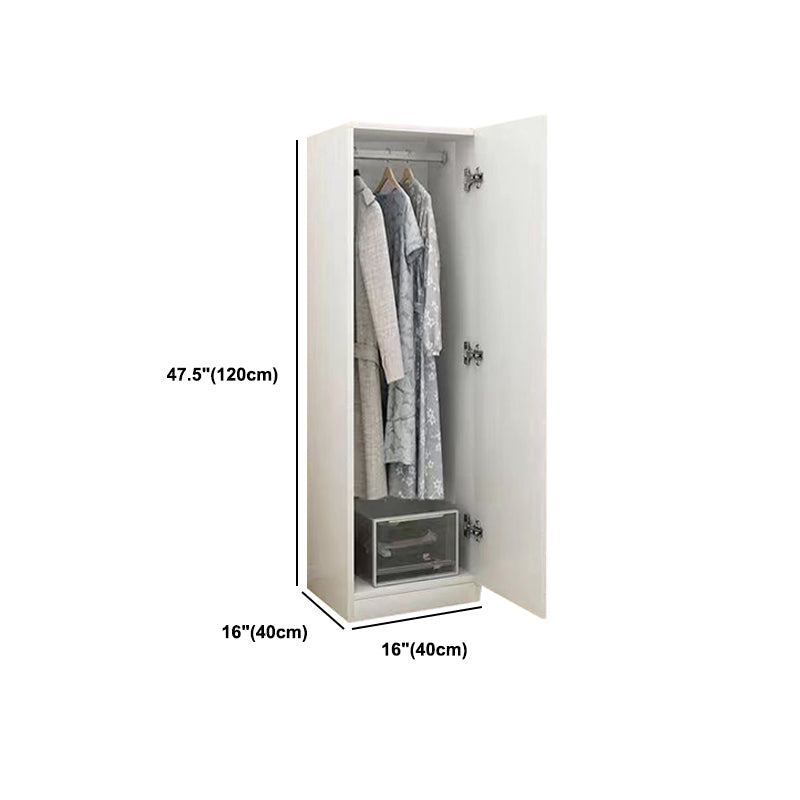 Contemporary White Wardrobe Armoire Hinged Wardrobe Cabinet for Home