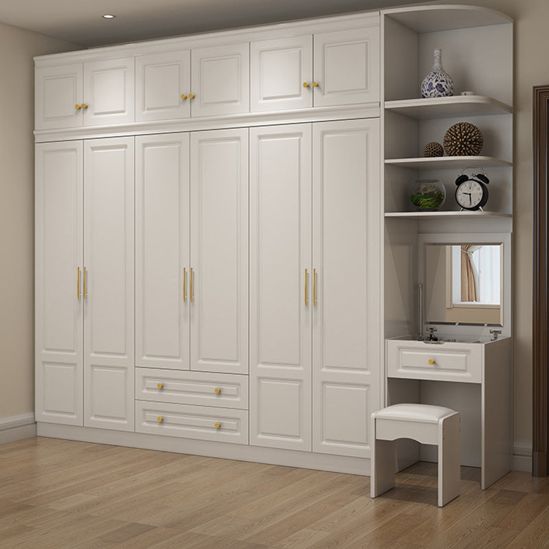 Modern Style Wooden Wardrobe White Colour Soft Close Drawer Wardrobe Closet