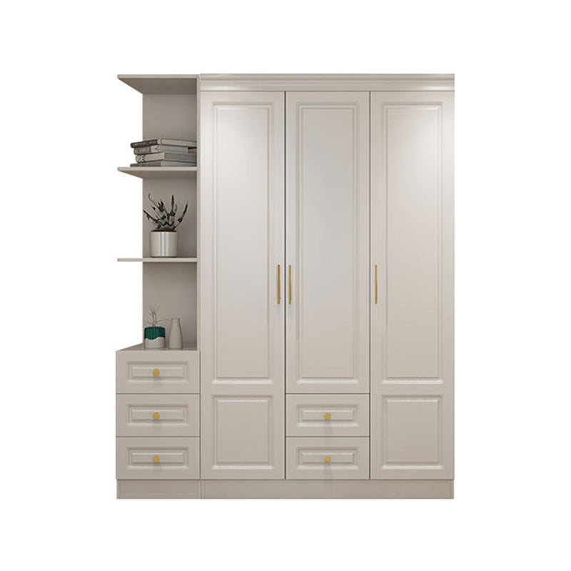 Modern Style Wooden Wardrobe White Colour Soft Close Drawer Wardrobe Closet