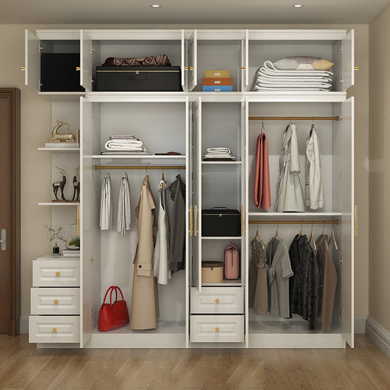Modern Style Wooden Wardrobe White Colour Soft Close Drawer Wardrobe Closet