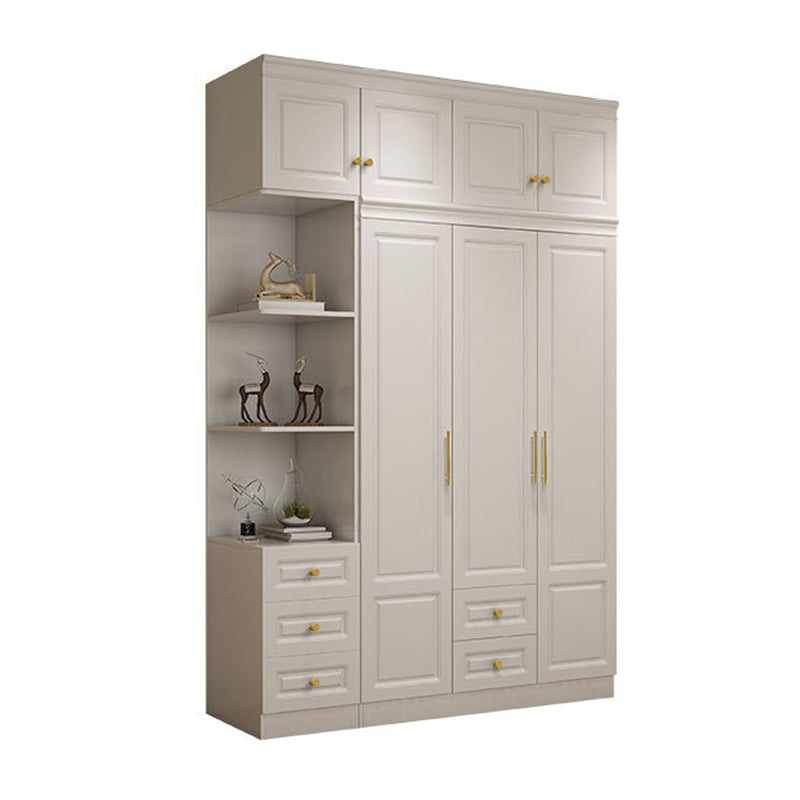 Modern Style Wooden Wardrobe White Colour Soft Close Drawer Wardrobe Closet