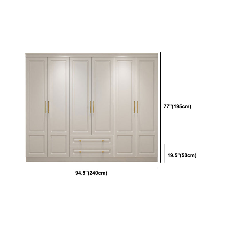 Modern Style Wooden Wardrobe White Colour Soft Close Drawer Wardrobe Closet