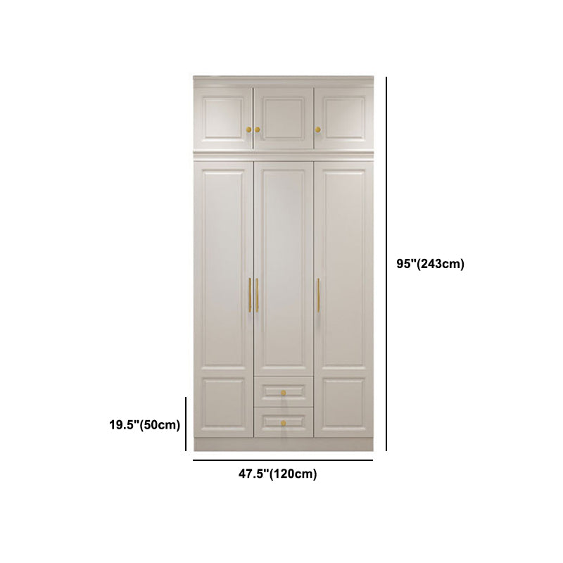 Modern Style Wooden Wardrobe White Colour Soft Close Drawer Wardrobe Closet