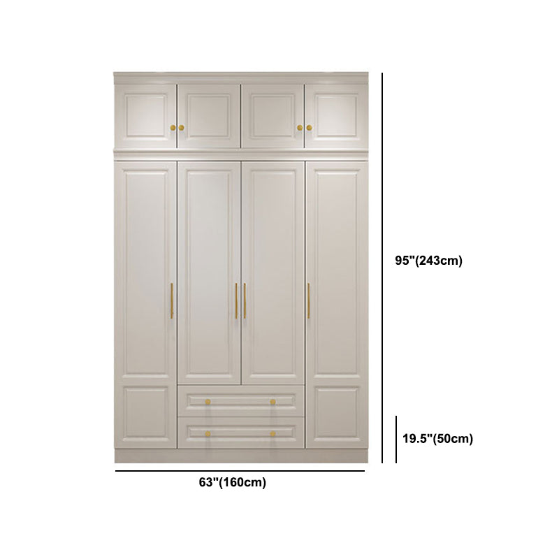 Modern Style Wooden Wardrobe White Colour Soft Close Drawer Wardrobe Closet