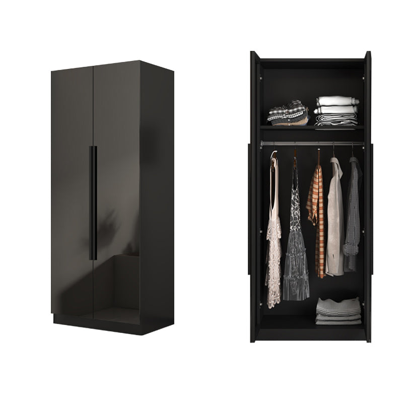 Modern Style Glass Wardrobe Black Colour Wardrobe Closet for Bedroom