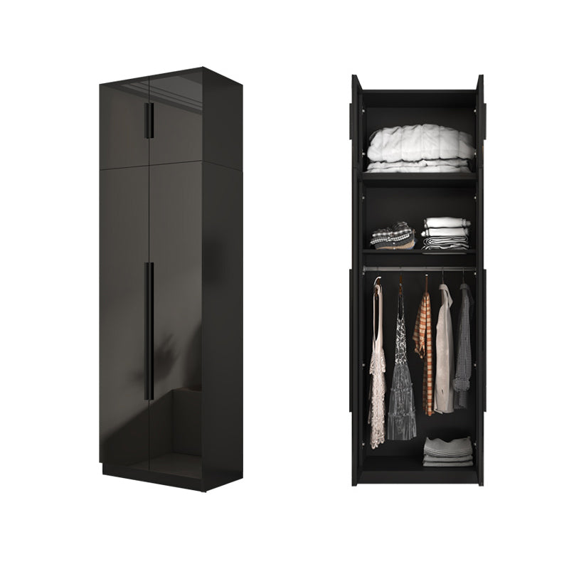 Modern Style Glass Wardrobe Black Colour Wardrobe Closet for Bedroom