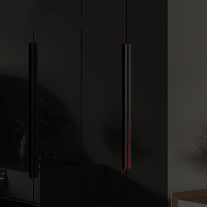 Modern Style Glass Wardrobe Black Colour Wardrobe Closet for Bedroom