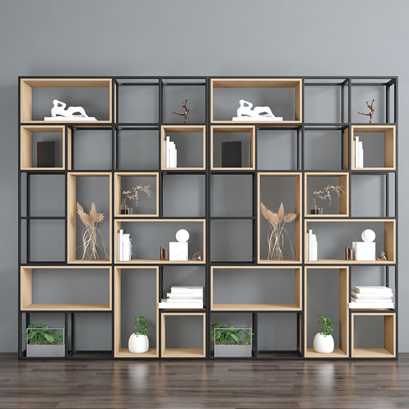 Modern Office Open Shelf Natural 11.81" W Engineered Wood Bookshelf