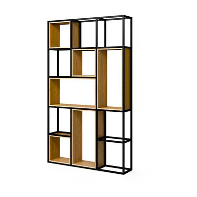 Modern Office Open Shelf Natural 11.81" W Engineered Wood Bookshelf