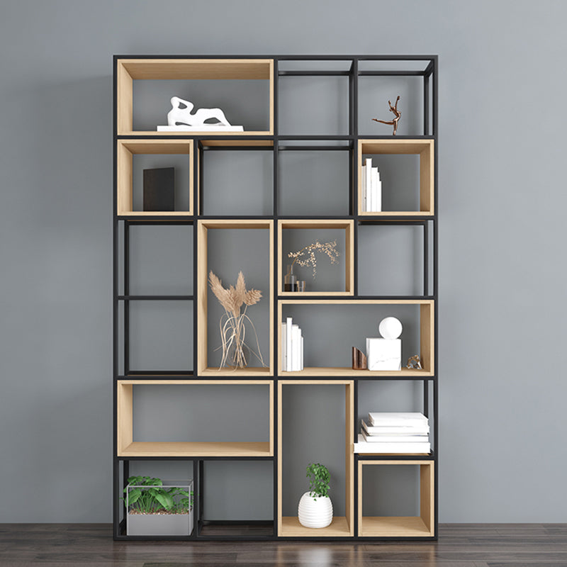 Modern Office Open Shelf Natural 11.81" W Engineered Wood Bookshelf