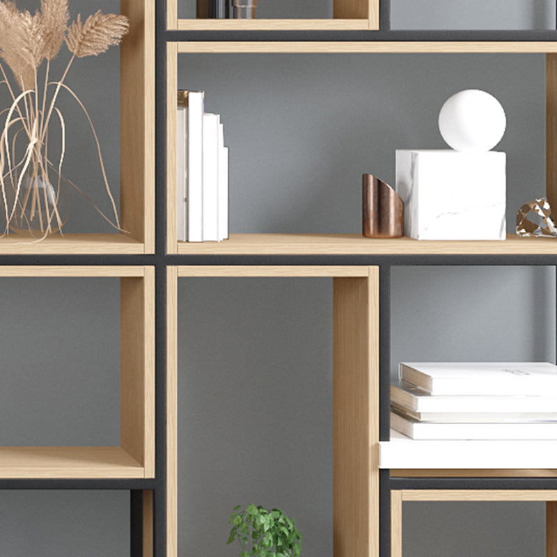 Modern Office Open Shelf Natural 11.81" W Engineered Wood Bookshelf