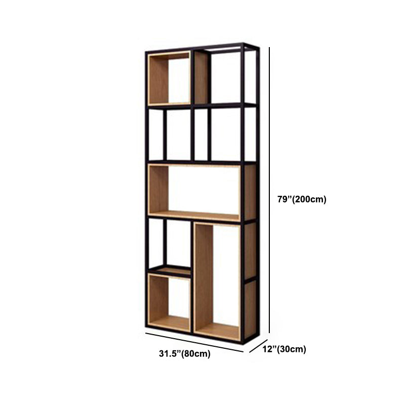 Modern Office Open Shelf Natural 11.81" W Engineered Wood Bookshelf