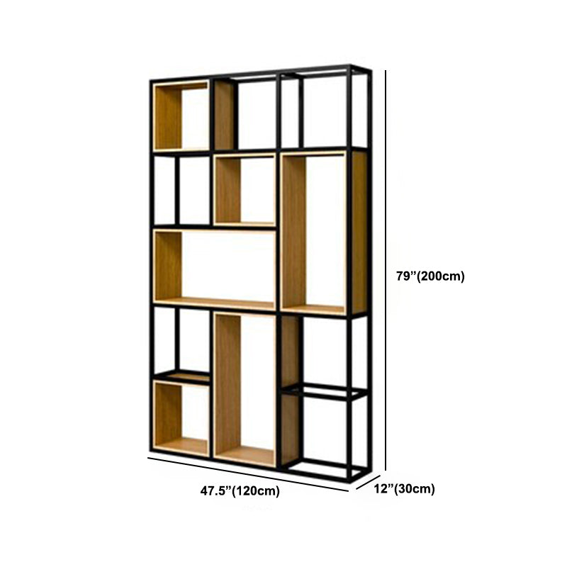 Modern Office Open Shelf Natural 11.81" W Engineered Wood Bookshelf