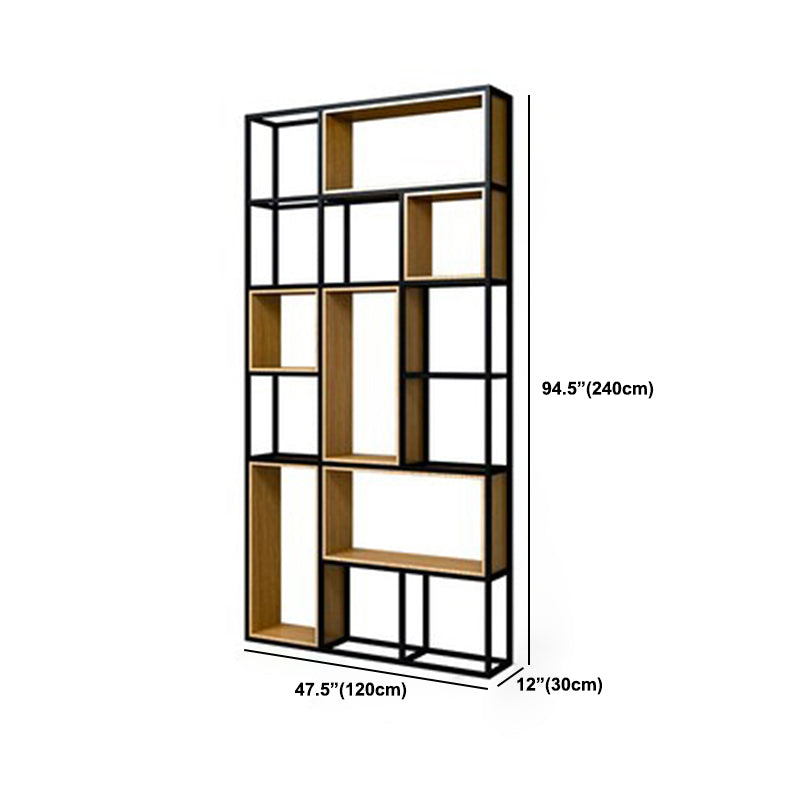 Modern Office Open Shelf Natural 11.81" W Engineered Wood Bookshelf