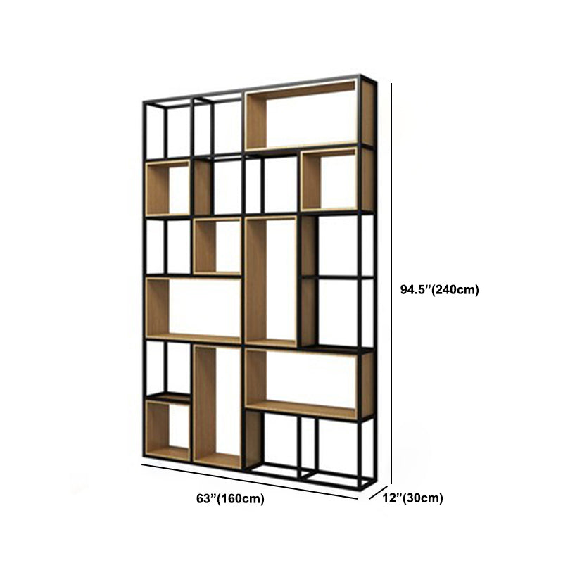 Modern Office Open Shelf Natural 11.81" W Engineered Wood Bookshelf