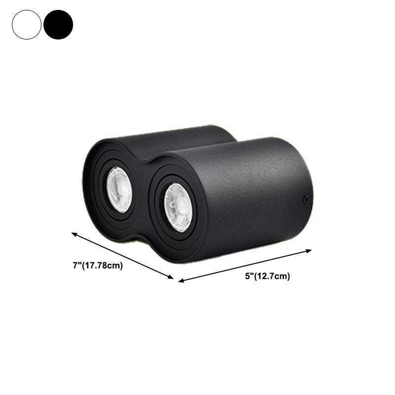 1 / 2 Light Aluminum Flush Mount Light White / Black Cylinder Ceiling Flush Mount