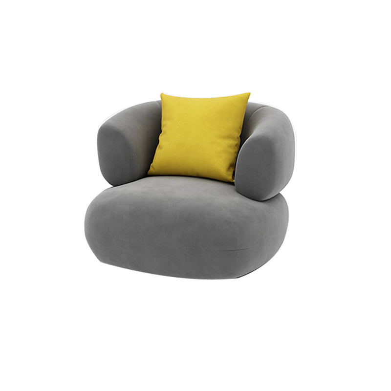 Modern Simple Curved Sofa 30.7" High Sloped Arm Living Room Seating