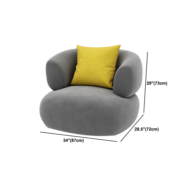 Modern Simple Curved Sofa 30.7" High Sloped Arm Living Room Seating