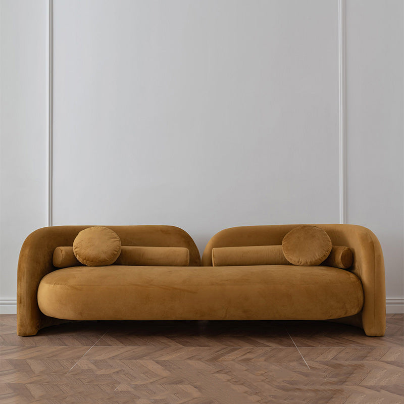 Modern Simple Wool Sofa 2/3-Seater Sloped Arm Sofa with Pillows