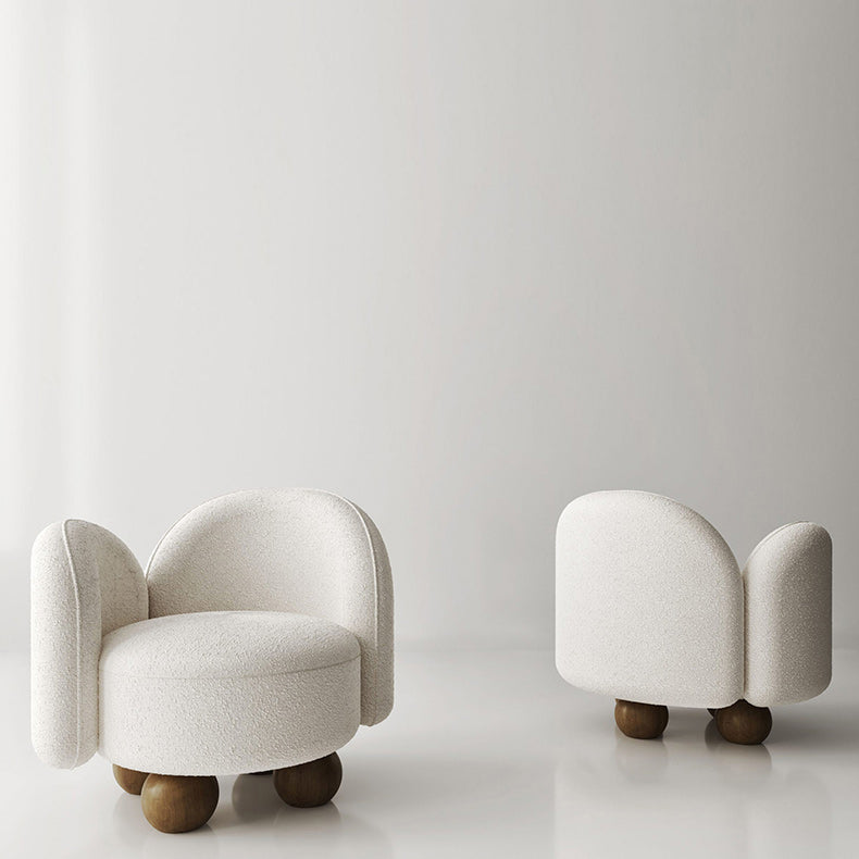 Modern Simple Wool Sofa 2/3-Seater Sloped Arm Sofa with Pillows