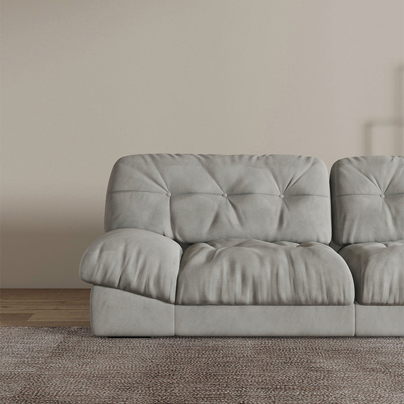 Contemporary Tufted Leather Sofa 41.34-In D Armless Living Room Sofa