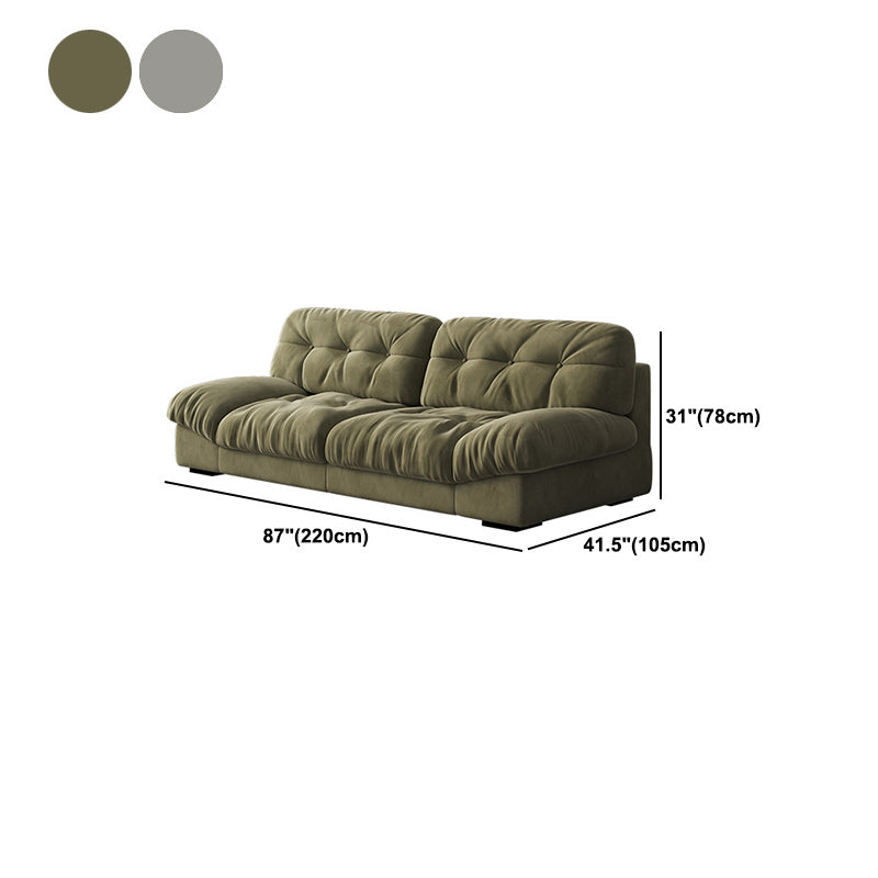 Contemporary Tufted Leather Sofa 41.34-In D Armless Living Room Sofa
