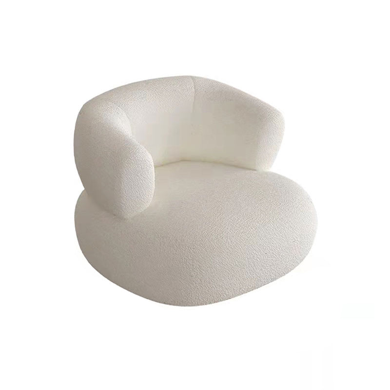 Contemporary Armless Sofa Wool Cloud-Shaped Seating in Cream