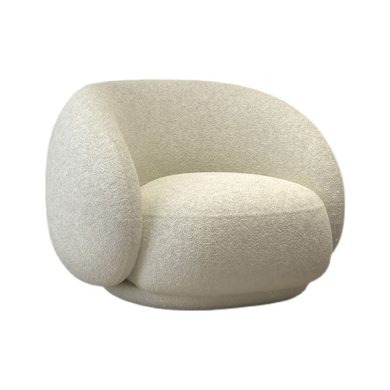 Modern Simple Curved Sofa 29.53"h Sloped Arm Wool Sofa in White