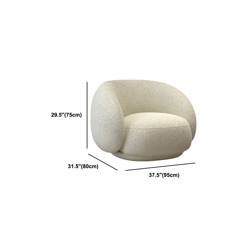 Modern Simple Curved Sofa 29.53"h Sloped Arm Wool Sofa in White