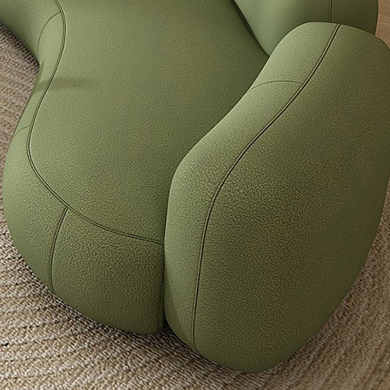Contemporary Wool Curved Sofa Armless Sofa for Living Room, Apartment