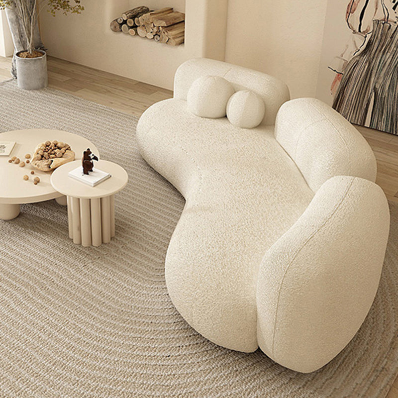 Contemporary Wool Curved Sofa Armless Sofa for Living Room, Apartment