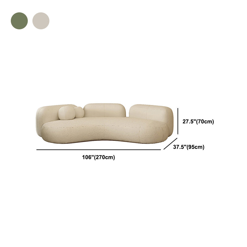 Contemporary Wool Curved Sofa Armless Sofa for Living Room, Apartment