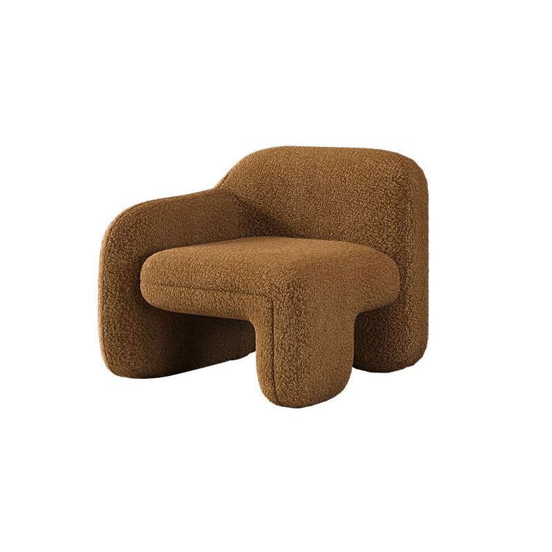 Sloped Arm Wool Sofa Modern 31.5" H Living Room Sofa in Brown