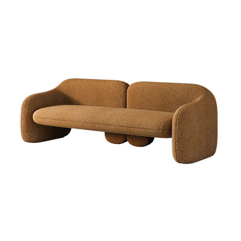 Sloped Arm Wool Sofa Modern 31.5" H Living Room Sofa in Brown