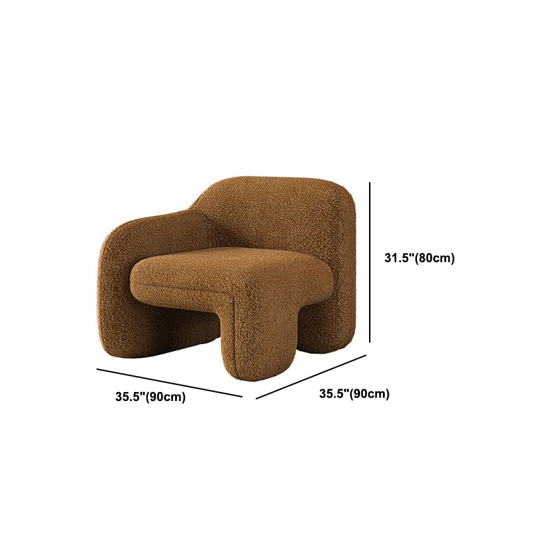 Sloped Arm Wool Sofa Modern 31.5" H Living Room Sofa in Brown