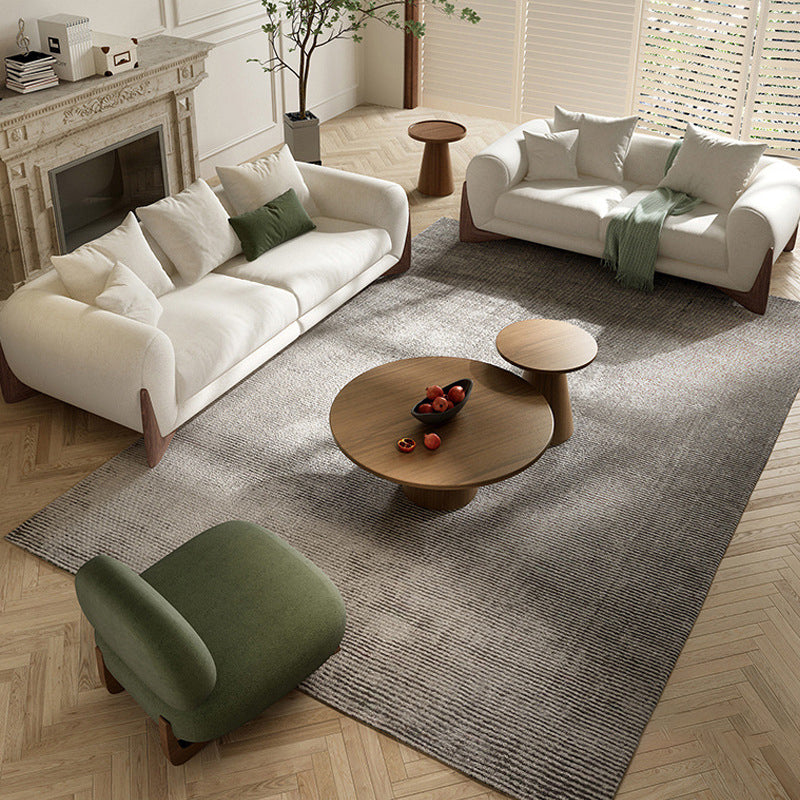 Contemporary White Wool Sofa Tuxedo Arm Cushions Sofa with Pillows