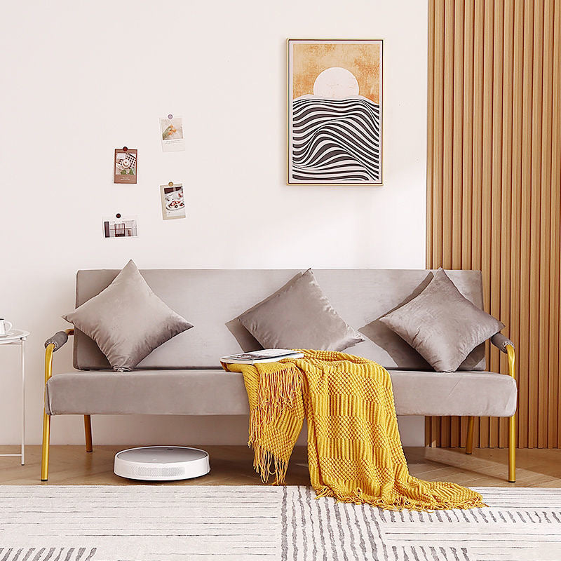 28.34" High Velvet Sofa Contemporary Square Arm Sofa for Apartment