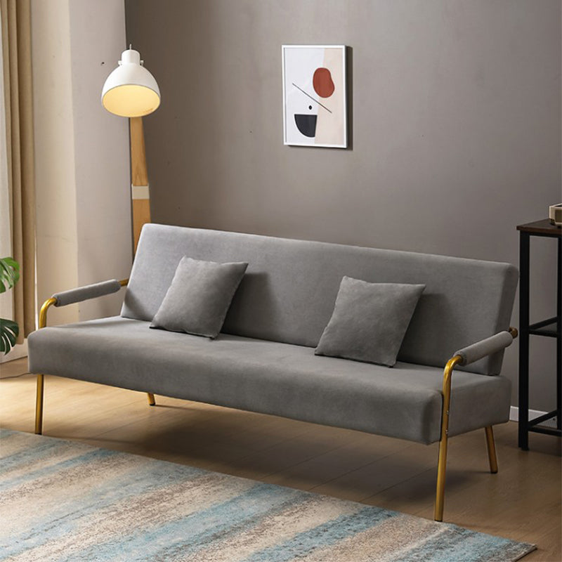 28.34" High Velvet Sofa Contemporary Square Arm Sofa for Apartment