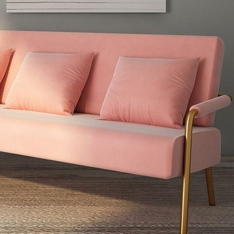 28.34" High Velvet Sofa Contemporary Square Arm Sofa for Apartment